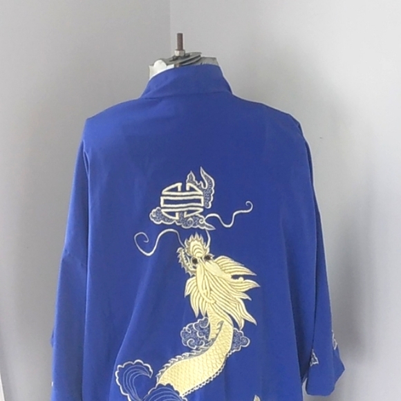 JAPANESE EMBROIDERED HEAVY DRAGON ROBE WOMANS XL - Picture 2 of 10